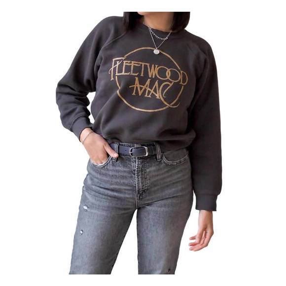 DAYDREAMER Tops - NEW DAYDREAMER fleetwood mac circle logo ralgan crew sweatshirt in washed black